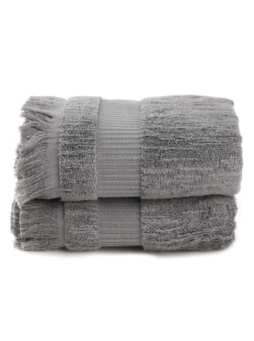 Colourful Cotton Ręczniki prysznicowe (2 szt.) "Zeus" w kolorze szarym