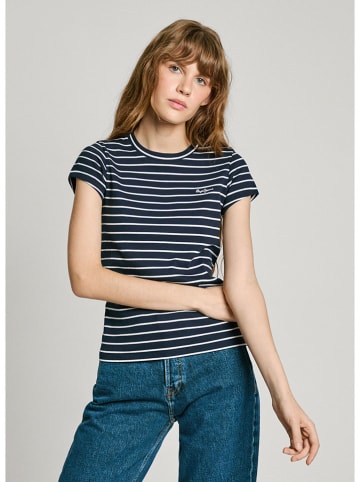 Pepe Jeans Shirt "Meribel" in Dunkelblau/ Weiß