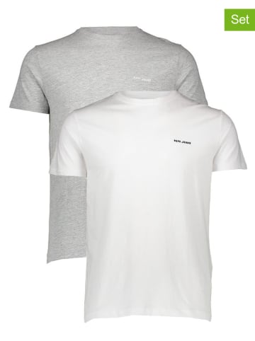 Pepe Jeans 2er-Set: Shirts in Grau/ Weiß