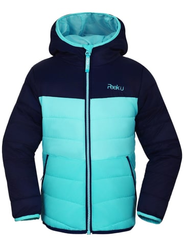 Peek U All-season doorgestikte jas "Prim" turquoise/donkerblauw