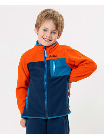 Peek U Fleece vest "Wave" oranje/donkerblauw