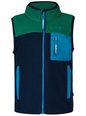 Peek U Fleece bodywarmer "Magner" groen/donkerblauw