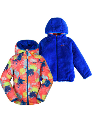 Peek U Omkeerbare doorgestikte jas "Meadow" lichtroze/blauw