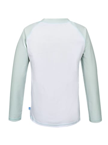 Peek U Badeshirt "Poseidon" in Weiß/ Grün