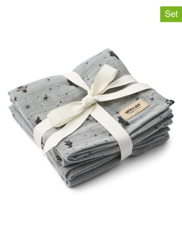 Wheat 2er-Set: Muselin-Windeln "Kaya" in Grau - (B)65 x (H)65 cm