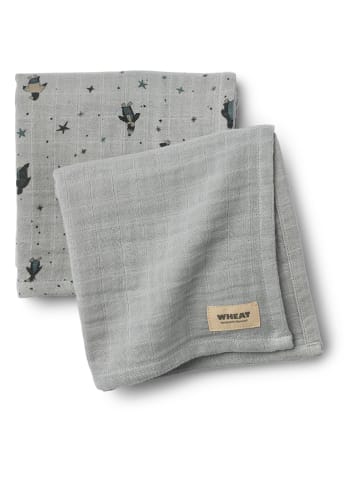 Wheat 2-delige set: hydrofiele luiers "Kaya" grijs - (B)65 x (H)65 cm