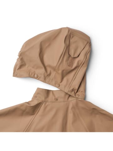 Wheat Regenponcho "Drops" in Hellbraun