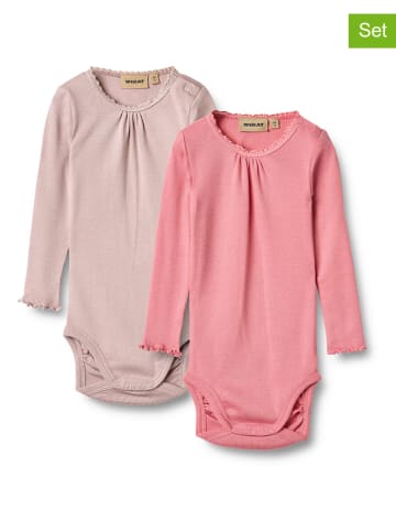 Wheat 2-delige set: rompers lichtroze