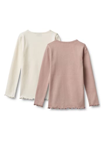 Wheat 2er-Set: Longsleeves "Ida" in Creme/ Rosa