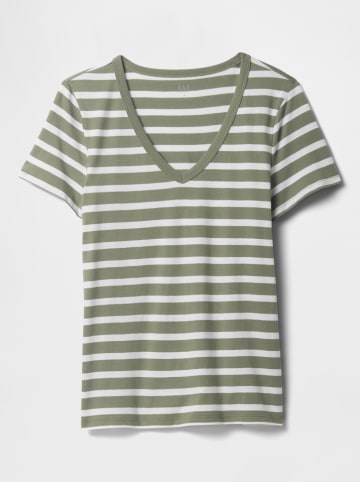 GAP Shirt in Khaki/ Weiß