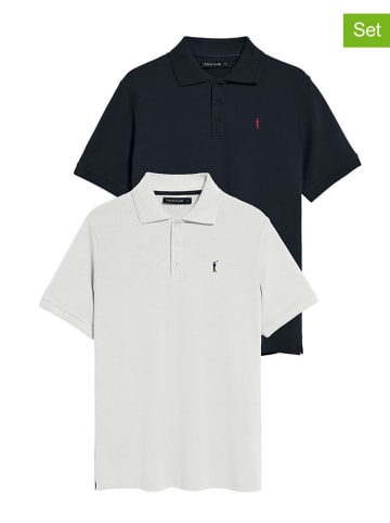Polo Club 2er-Set: Poloshirts in Schwarz/ Weiß