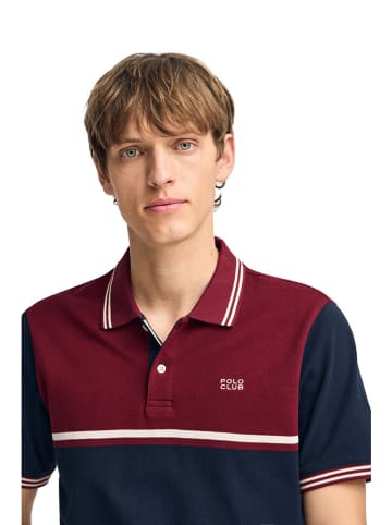 Polo Club Poloshirt in Bordeaux/ Dunkelblau
