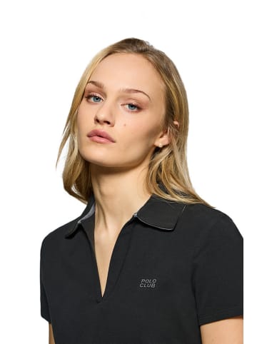 Polo Club Poloshirt in Schwarz/ Grau