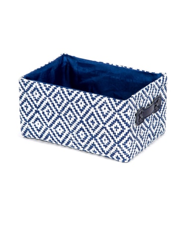 Compactor 2er-Set: Aufbewahrungskörbe "Enzo" in Blau/ Weiß - (B)23 x (H)16 x (T)12 cm