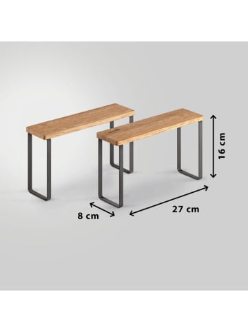 metaltex 2er-Set: Gewürzregale in Hellbraun - (B)27 x (H)16 x (T)8 cm
