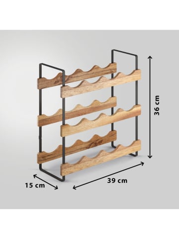 metaltex Flaschenregal in Hellbraun - (B)39 x (H)36 x (T)15 cm