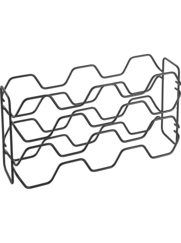 metaltex Regał "Hexagon" w kolorze czarnym na butelki wina - 43 x 22 x 12 cm