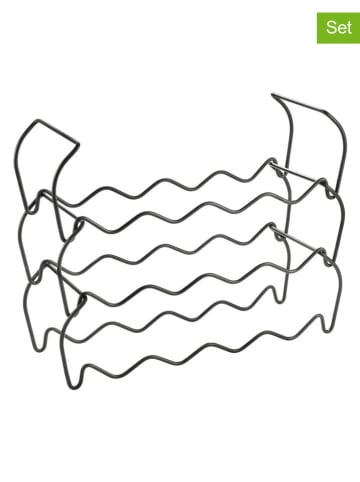 metaltex 3-delige set: flessenrekken zilverkleurig - (B)44 x (H)14 x (D)13 cm