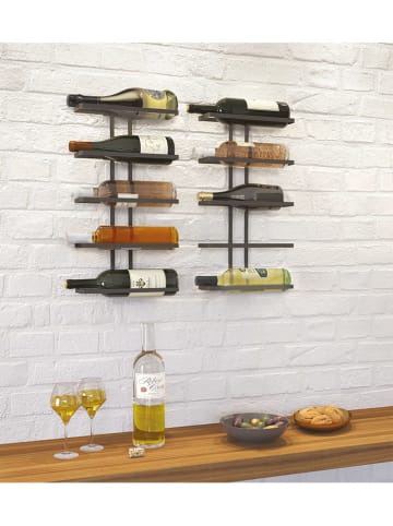 metaltex Wijnrek "Wine-Wall'' zwart - (B)24 x (H)44 x (H)9 cm