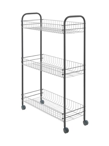 metaltex Wózek wielofunkcyjny "Sprinter" w kolorze srebrno-czarnym - 56 x 83 x 23 cm