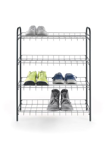 metaltex Regał "Sprinter" w kolorze srebrno-czarnym na buty - 64 x 80 x 23 cm