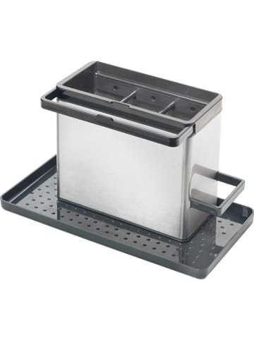 metaltex Spülbecken-Organizer ''Tidytex'' in Grau/ Silber - (B)24 x (H)14 x (T)13 cm