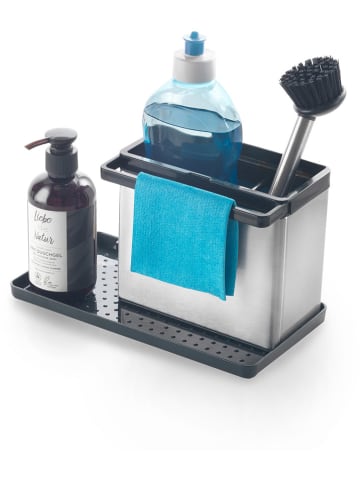 metaltex Spülbecken-Organizer ''Tidytex'' in Grau/ Silber - (B)24 x (H)14 x (T)13 cm