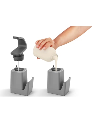 metaltex Zeepdispenser "Soap-Tex" grijs - (B)12 x (H)47 x (D)18 cm