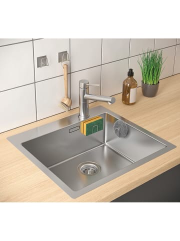 metaltex 2-delige set: sponshouders zilverkleurig - (B)5 x (H)5 cm