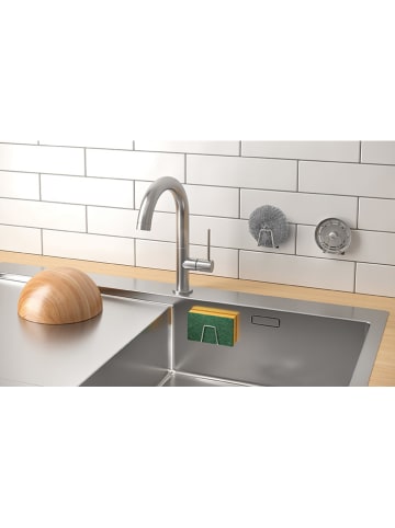 metaltex 2er-Set: Schwammhalterungen in Silber - (B)5 x (H)5 cm