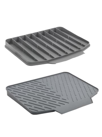 metaltex Abtropfmatte "Gravity-Duo" in Grau - (L)40 x (B)33 cm