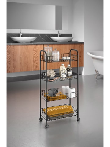 metaltex Trolley "Ascona" zwart - (B)41 x (H)86 x (D)26 cm