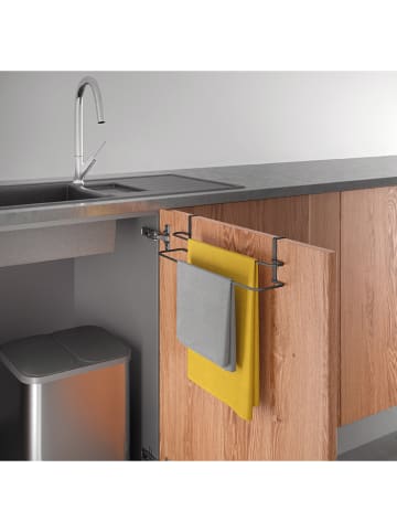 metaltex Geschirrtuchhalter ''Lava'' in Schwarz - (B)38 x (H)9 x (T)10 cm