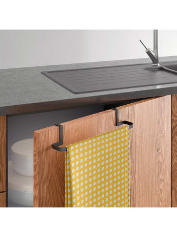 metaltex Uchwyt "Lava" w kolorze czarnym na ściereczki do naczyń - 30 x 8 x 5 cm