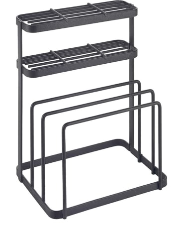 metaltex Blok "Lava" w kolorze czarnym na noże - 16 x 22 x 13 cm