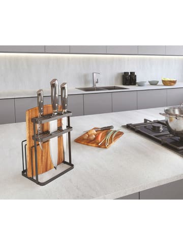 metaltex Blok "Lava" w kolorze czarnym na noże - 16 x 22 x 13 cm