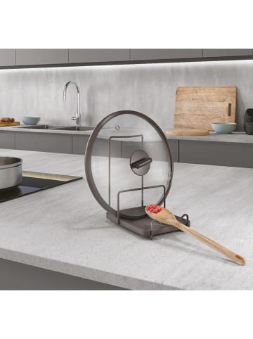 metaltex Stojak "Lava" w kolorze czarnym na pokrywki - 17 x 19 x 12 cm