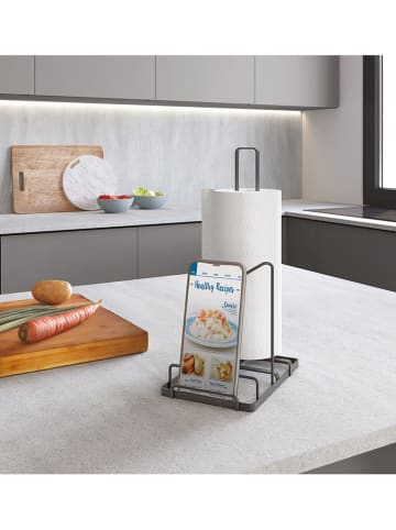 metaltex Uchwyt "Lava" w kolorze czarnym na ręcznik papierowy - 12 x 32 x 19 cm