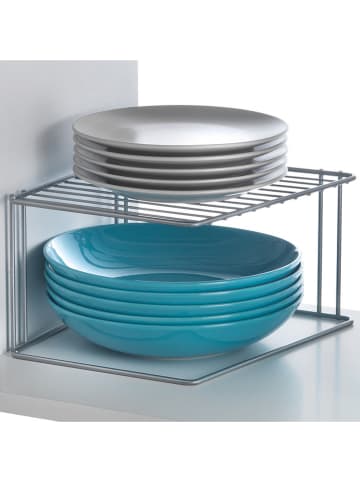 metaltex Hoekrekinzet "Boxe" zilverkleurig - (B)25 x (H)15 x (D)25 cm