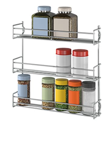 metaltex Gewürzregal "Pepito" in Silber - (B)36 x (H)31 x (T)8 cm