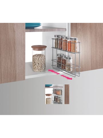 metaltex Kruidenrek zilverkleurig - (B)6 x (H)22 x (D)28 cm