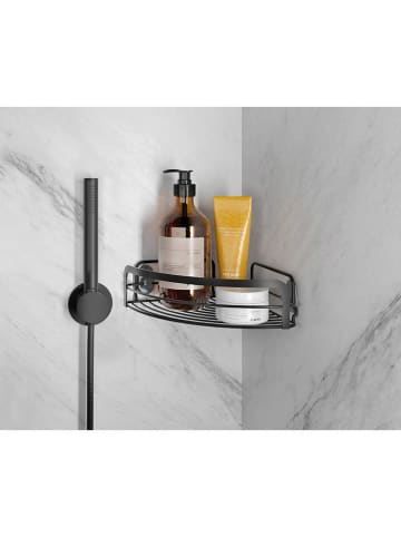 metaltex Regał narożny "Origin" w kolorze czarnym - 20 x 6 x 20 cm