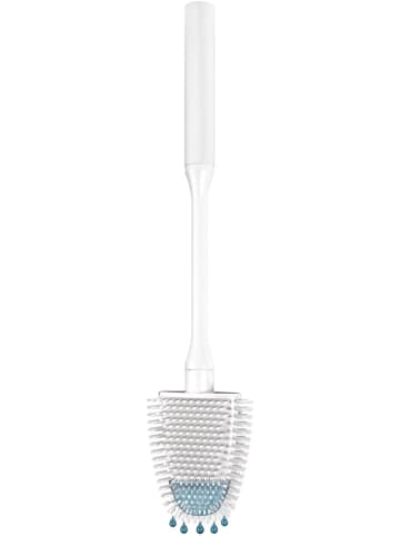 metaltex Toiletborstel "Cleany" zilverkleurig/wit - (B)12,8 x (H)47 x (D)7,4 cm
