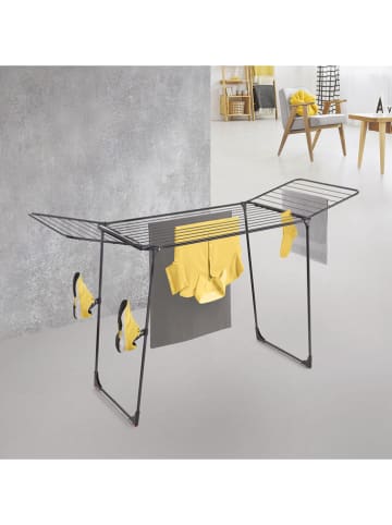 metaltex Flügelwäschetrockner in Schwarz - (B)197 x (H)115 x (T)65 cm
