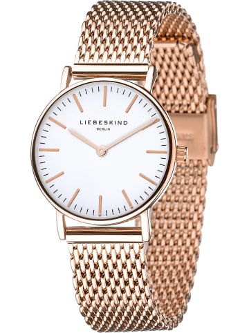 Liebeskind Kwartshorloge roségoudkleurig/wit