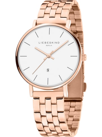 Liebeskind Kwartshorloge roségoudkleurig/wit