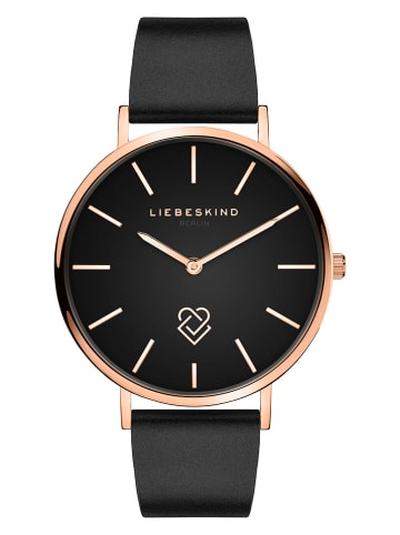 Liebeskind Kwartshorloge zwart/roségoudkleurig