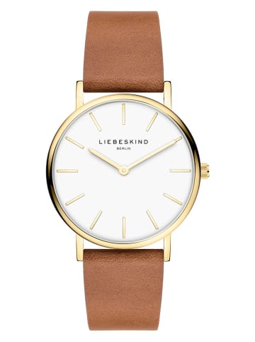 Liebeskind Kwartshorloge lichtbruin/goudkleurig/wit