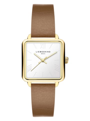 Liebeskind Quarzuhr in Hellbraun/ Gold/ Weiß