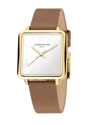 Liebeskind Quarzuhr in Hellbraun/ Gold/ Weiß